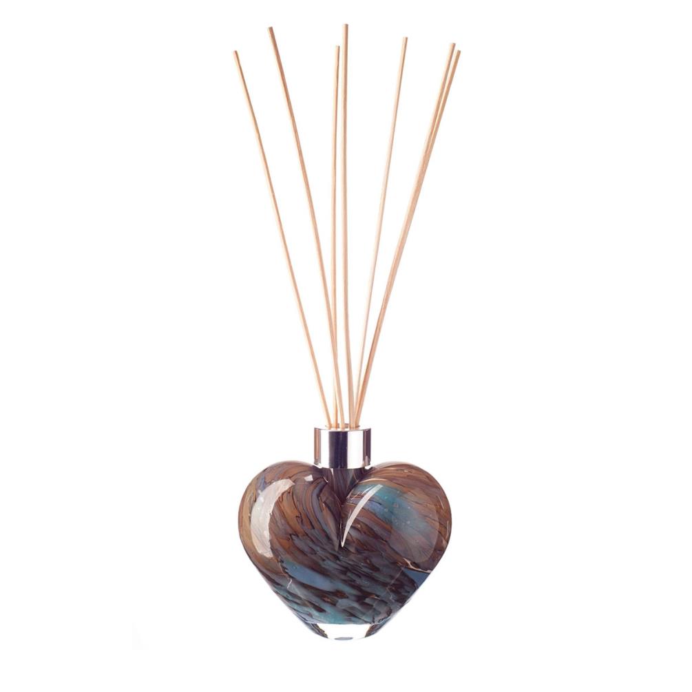 Amelia Art Glass Storm Sky Heart Reed Diffuser £14.24